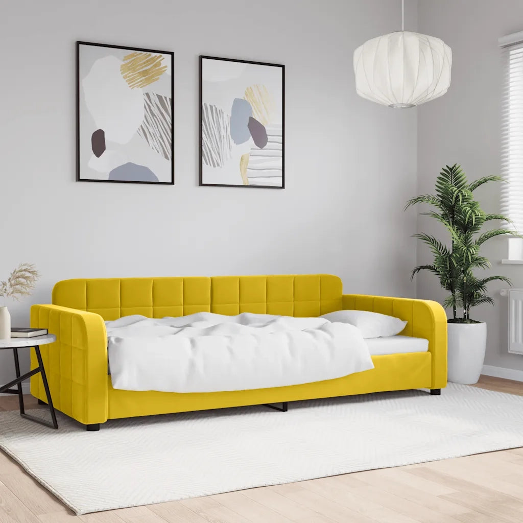 Letto da Giorno Giallo 90x200 cm in Velluto 354063