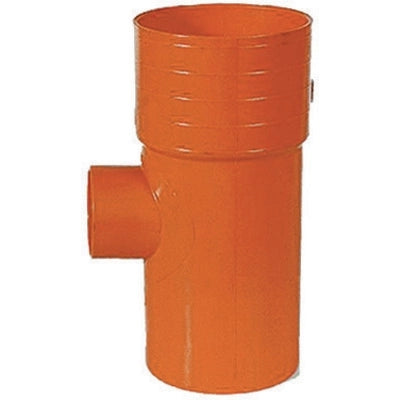 DERIVAZIONE  87  °  RIDOTTE IN PVC ARANCIO- Diam. 100 x 82- senza- pezzi 1