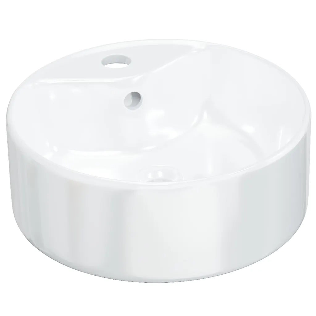 Lavandino-Lavabo-Lavello Bianco 40x14,5 cm in Ceramica Rotondo