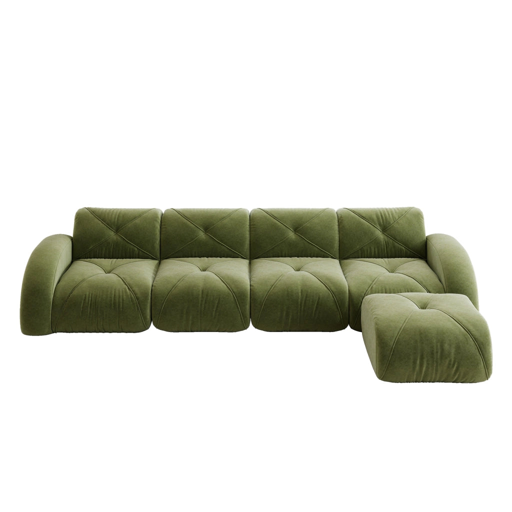 Sedia modulare L - Zephmum - 4 posti, verde, antiscivolo, senza montaggio