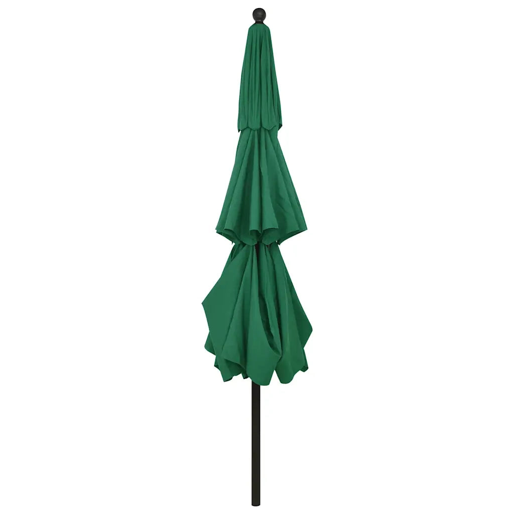 Ombrellone a 3 Livelli con Palo in Alluminio Verde 3,5 m 313877