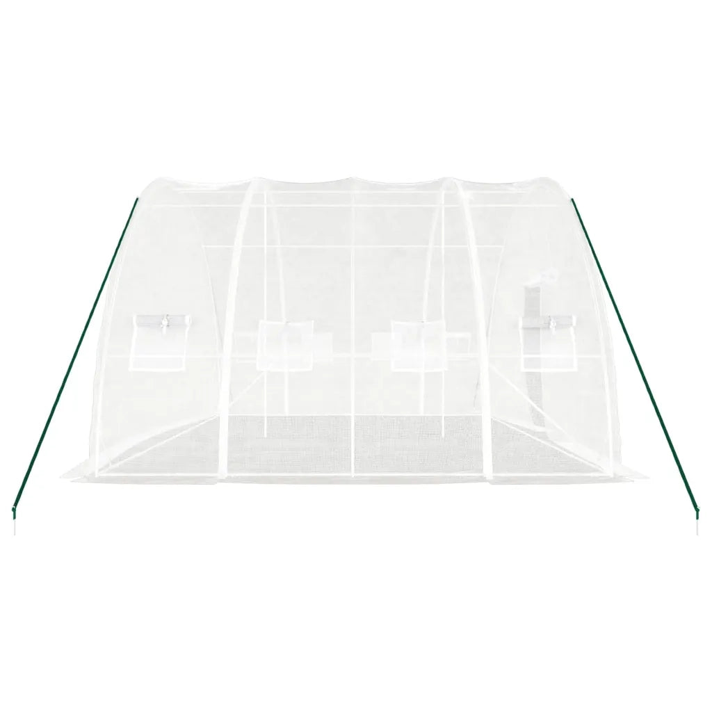 Serra con struttura in acciaio bianca 24 m² 6x4x2,85 m 3188116