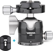 Balhoofd a CNC con Profilo Basso 360 ° Panoramico - compatibile con Arca-Swiss - per fotocamere DSLR, registrazioni video, supporti e monopodi