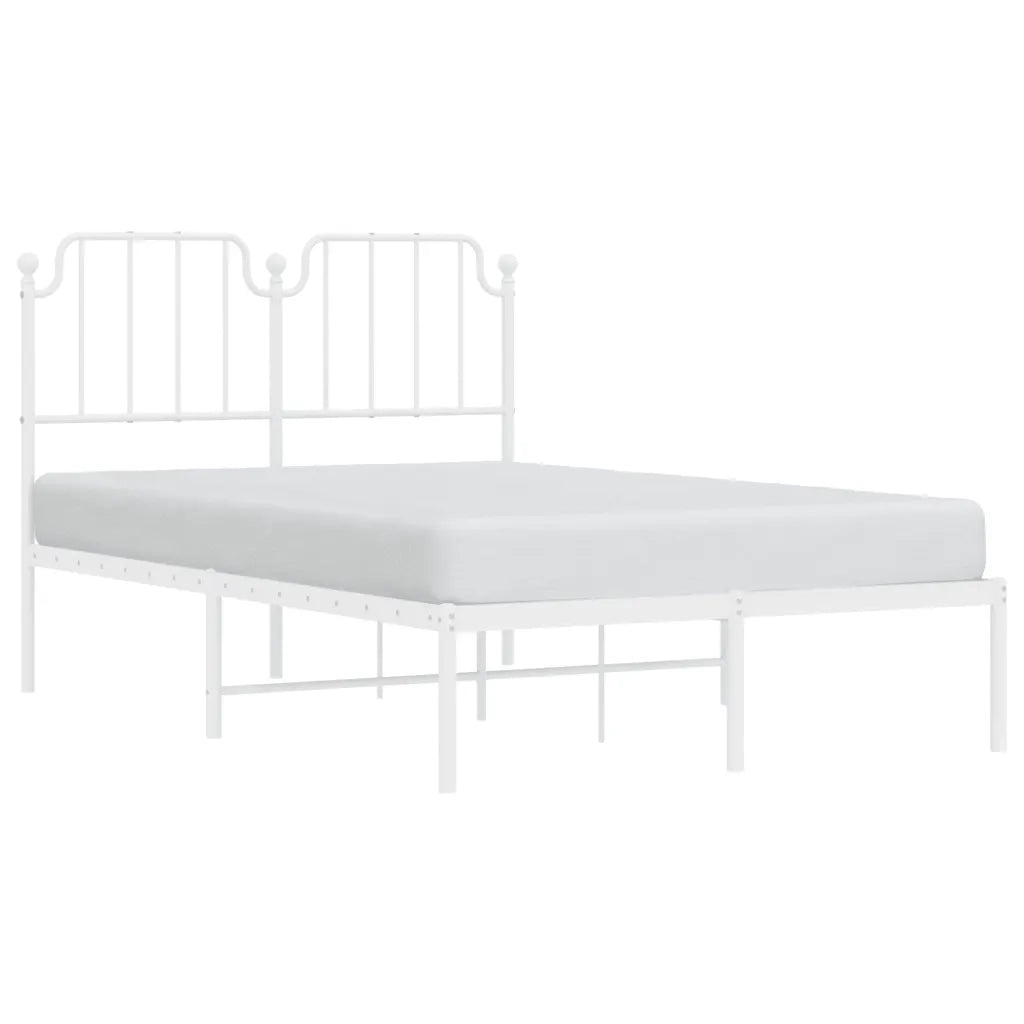 Giroletto con Testiera-Struttura Letto con testiera in Metallo Bianco 120x200 cm 501111