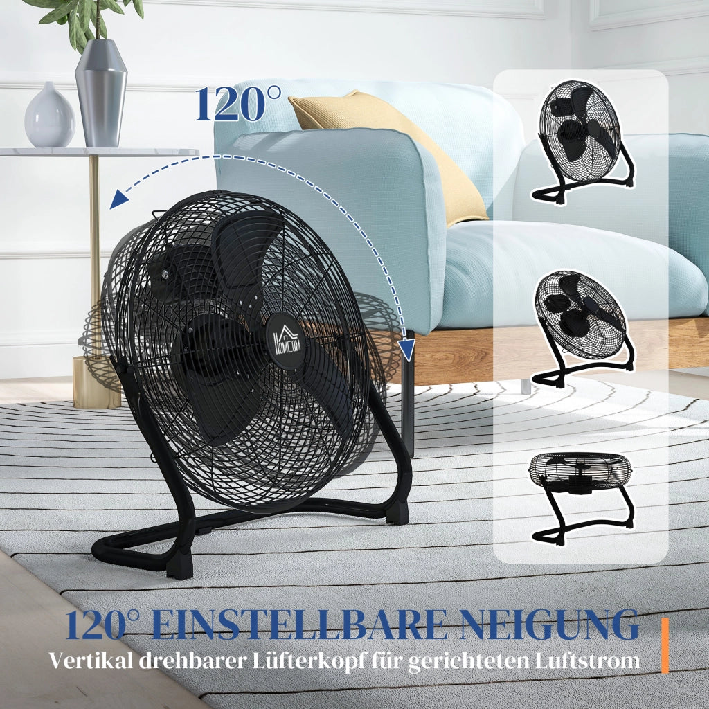 Ventilatore da Tavolo Elettrico ¨C zephmum ¨C Nero, Angolo Regolabile 120¡ã, 4 Velocit¨¤