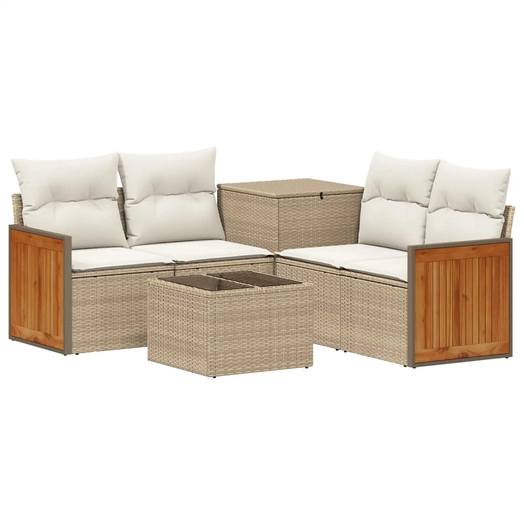 Set di divani 6 pz Beige e Bianco Crema 3447722