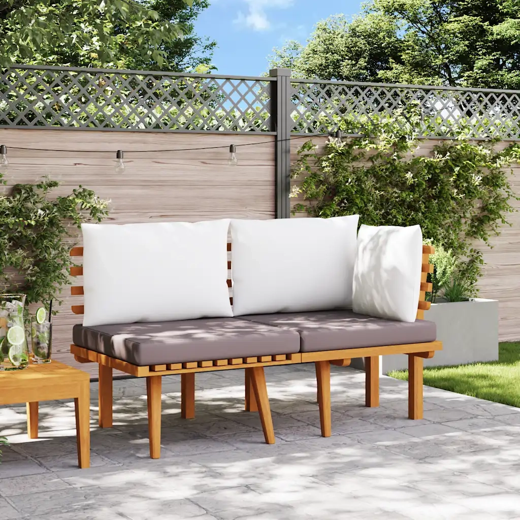 Set Divani da Giardino 2 pz | Set Salotto da Giardino con Cuscini in Massello di Acacia