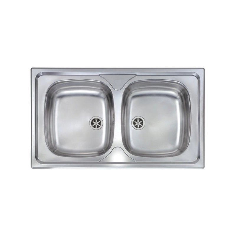 CM 011554XCSSX Serie Mondial 3'' Lavello Acciaio inox prelucidato da incasso 2 Vasche 86X50cm