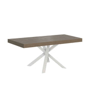 Tavolo Allungabile 90-194x90x76 cm Clerk Premium Tortora Gambe Bianche