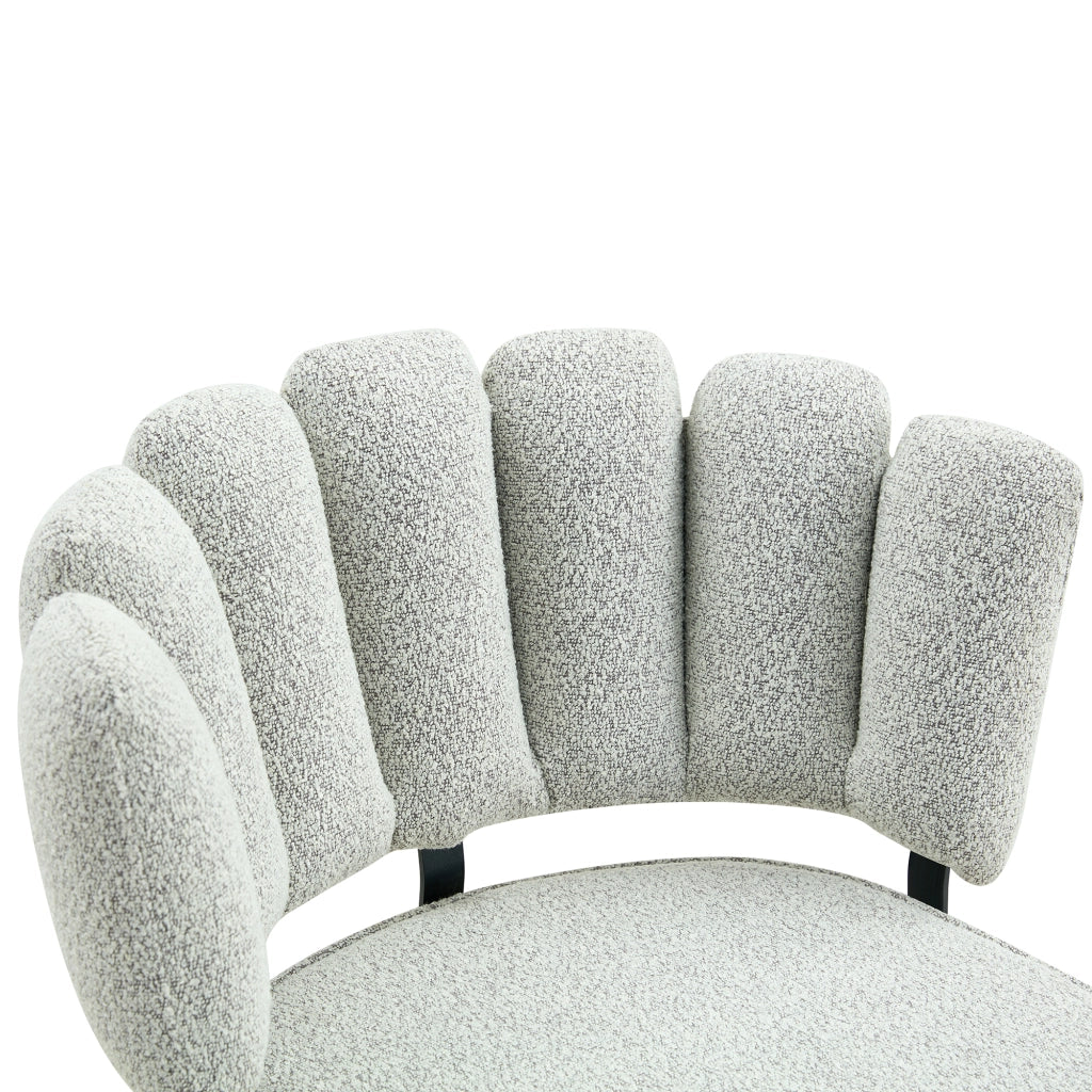 SEDIA Da pranzo Set da 2 pezzi 80 cm Tessuto grigio chiaro e metallo nero