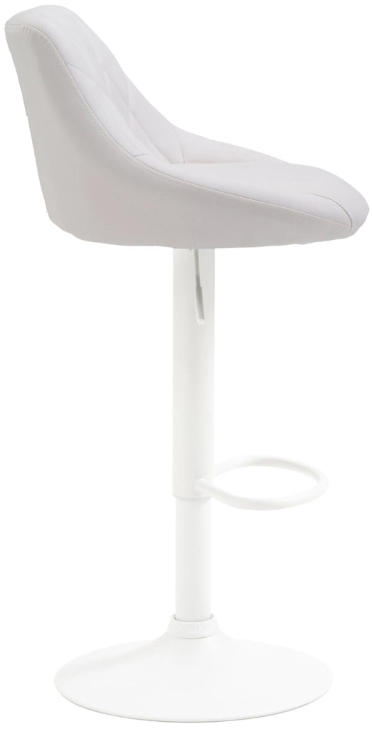 Sgabello Lazio in similpelle bianco,bianco