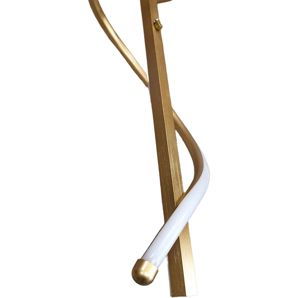 Trade Shop - Lampadario A Sospensione Led 65w Oro Spirale Ondulato Luce 6500k Vortice Orizzontale 32453 -