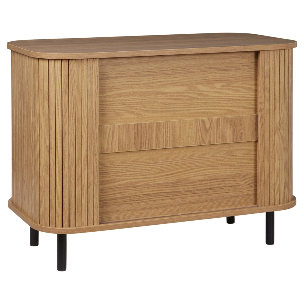 Credenza retrò ad ante scorrevoli MDF Gambe in metallo Legno chiaro camera da letto soggiorno