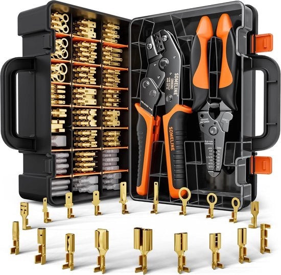 Set di Cappuccioli per Cavi a Crimpatura con 20 Tipi di Cappuccioli per Cavi a Crimpatura per Cavi da 0,25-2,5 mm², Strumento di Crimpatura per Cavi, Set di Cappuccioli e Cappucciolatore per Cavi