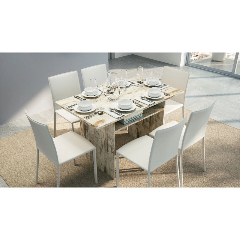 Tavolo consolle estensibile Oplà con piano ribaltabile e vano portaoggetti vintage 120x35/70x75 cm - Terraneo