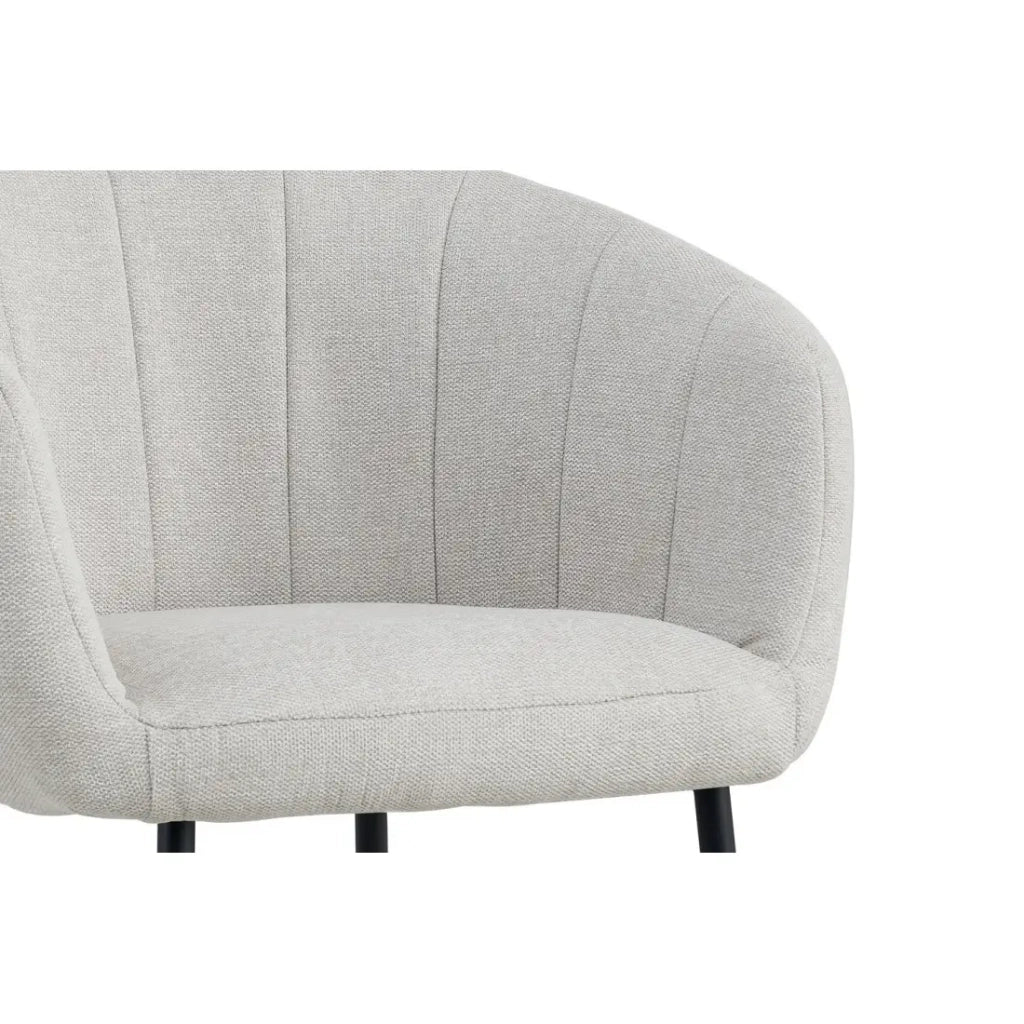 Sedia SIVIGLIA – Tessuto beige – Piedi in metallo – Altezza 79 cm – Stile contemporaneo