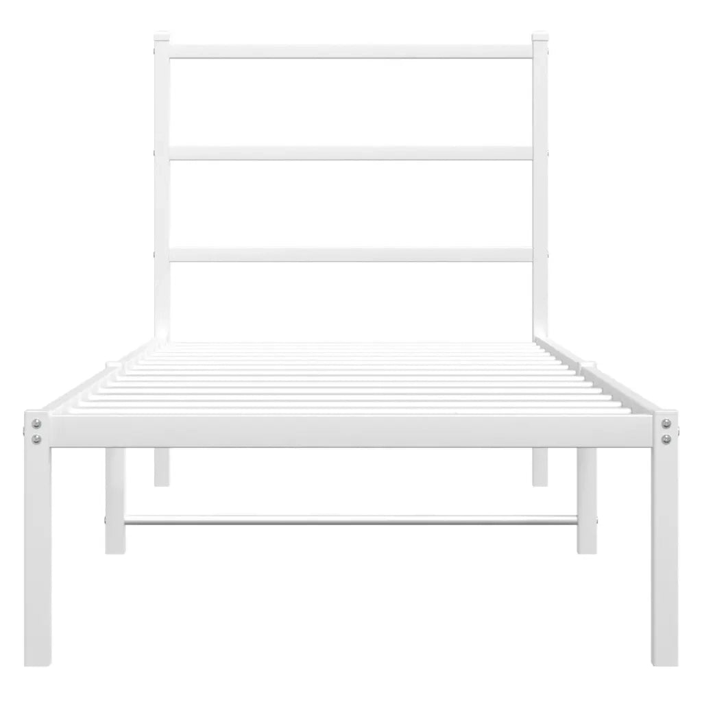 Giroletto senza Materaso con Testiera Metallo Bianco 75x190 cm 355404