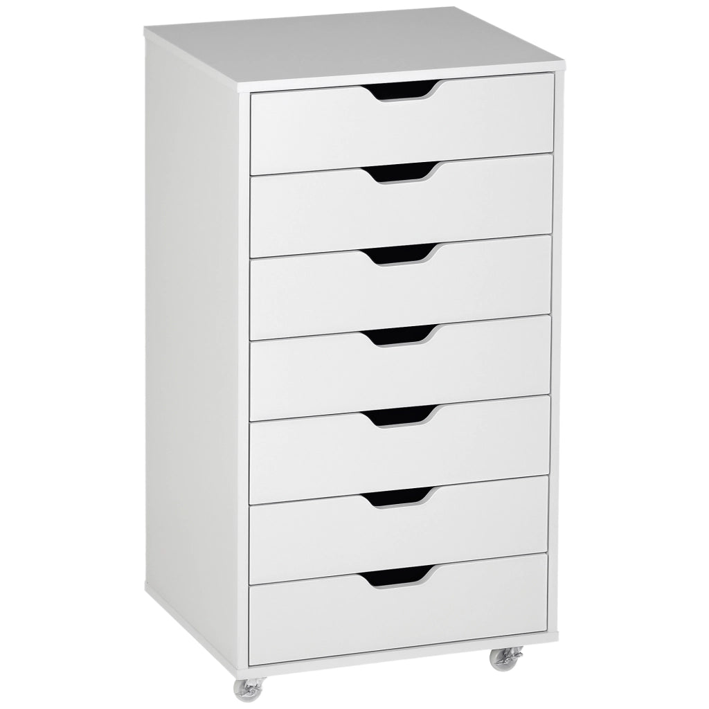 Scrivania con cassetti ¨C zephmum ¨C mobile organizzatore con 7 cassetti, bianco