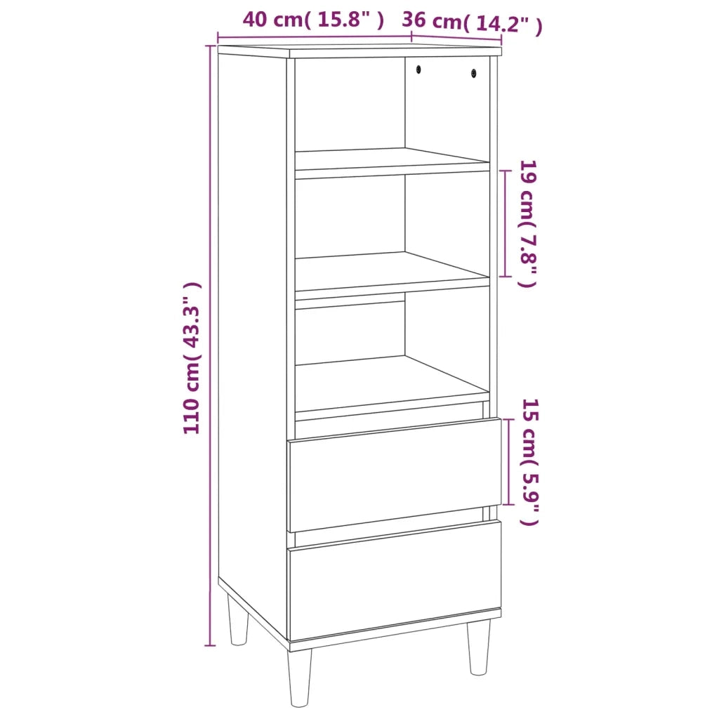 Credenza-Buffet-Armadio da cucina Grigio Sonoma 40x36x110 cm in Legno Multistrato 344749