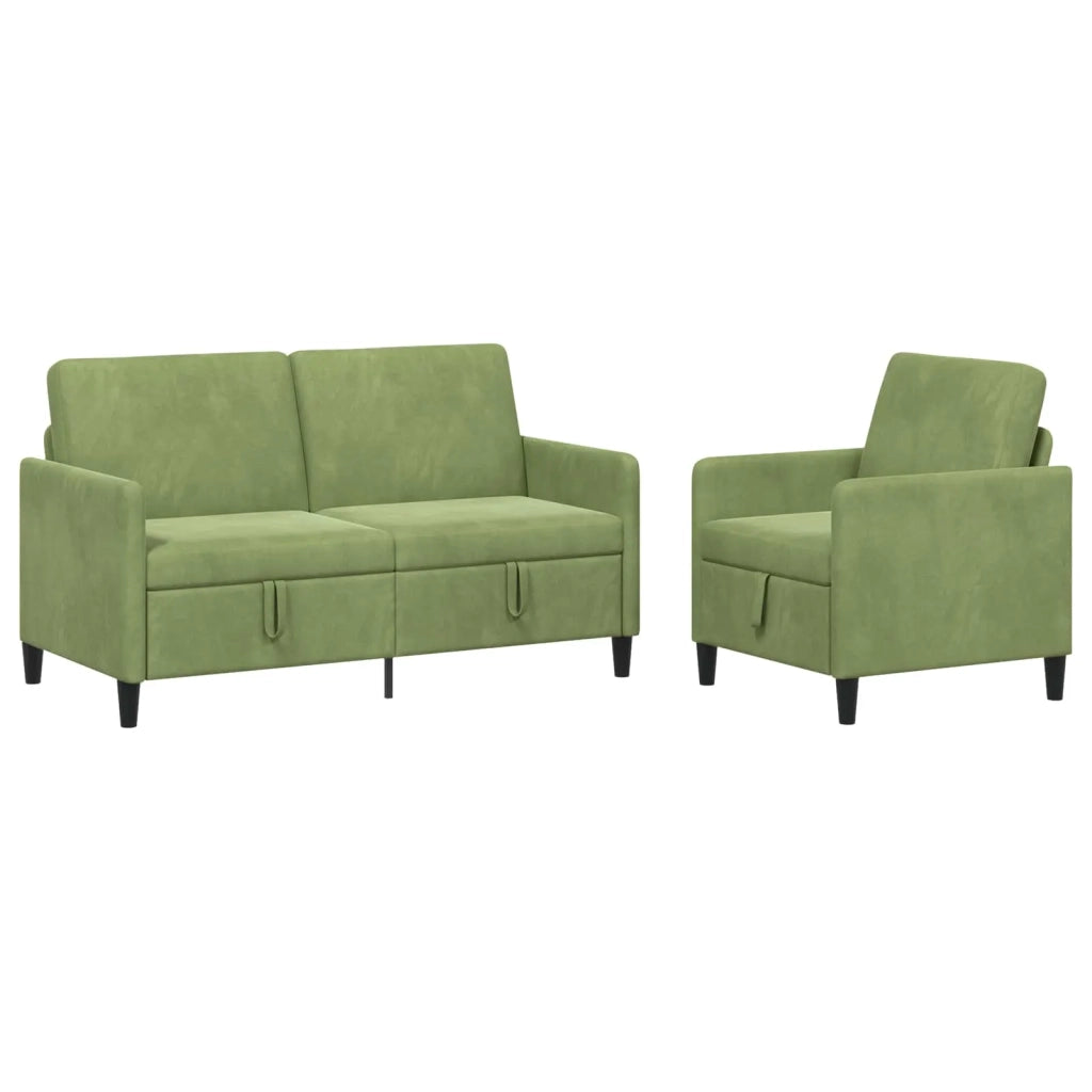 Set di Divani con Storage 2 pz Verde chiaro Poliestere 3429193