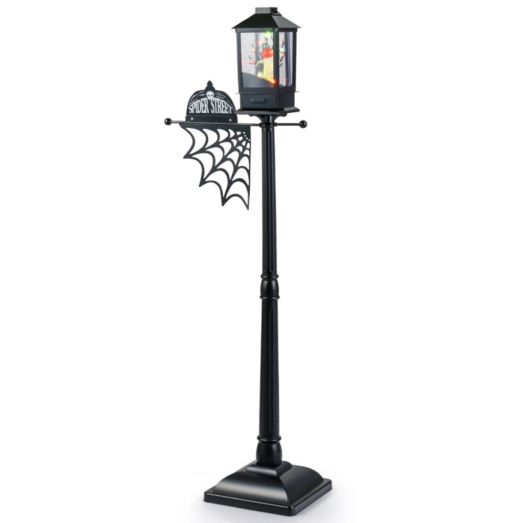 Lampione da interno attivato dal suono con luci LED a 6 colori, Palo della lampada di halloween alto 155 cm Nero-Halloween