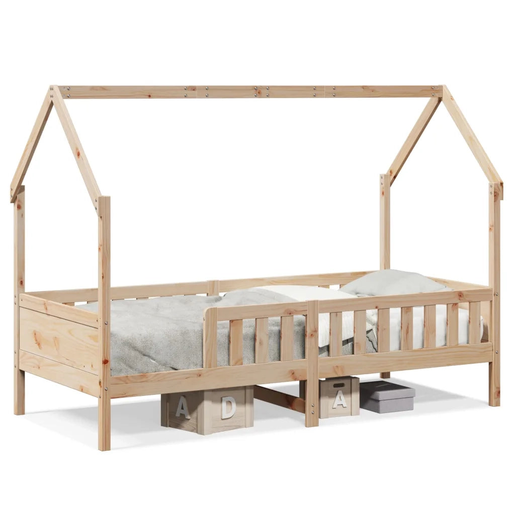 Giroletto Casetta per Bambini-Struttura Letto Bambini 80x200 cm Legno Massello di Pino 200711