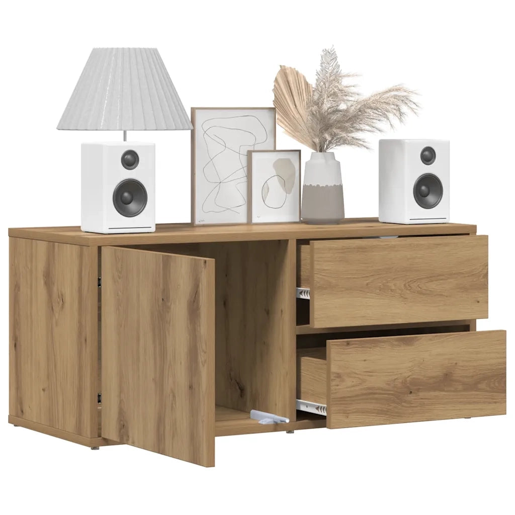 Mobile Porta TV Rovere Artigianale 80x34x35,5 cm Truciolato 856011