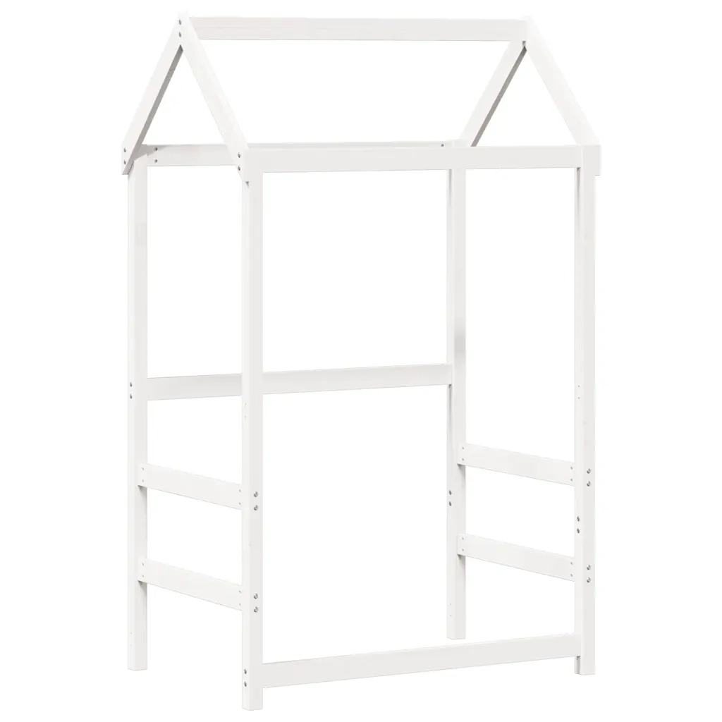 Letto singolo | Letto per adulti | Dormeuse con Tetto 80x200 cm Bianco in Legno Massello di Pino