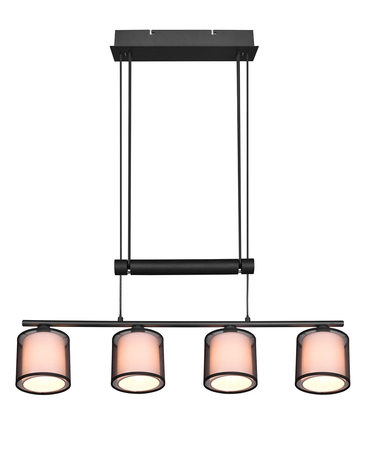 Lampada a Sospensione da Interno Attacco E14 in Metallo Nero Opaco