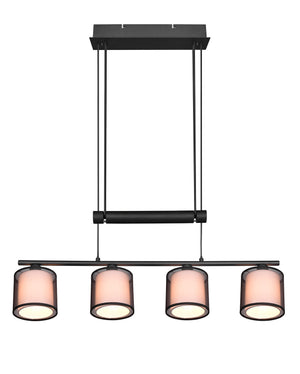 Lampada a Sospensione da Interno Attacco E14 in Metallo Nero Opaco