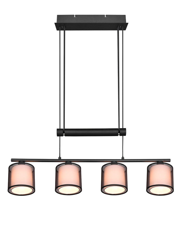 Lampada a Sospensione da Interno Attacco E14 in Metallo Nero Opaco