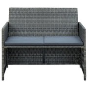 Divano da Giardino a 2 Posti con Cuscini-Sofa da Giardino-Divano da esterno Grigio in Polyrattan 978217