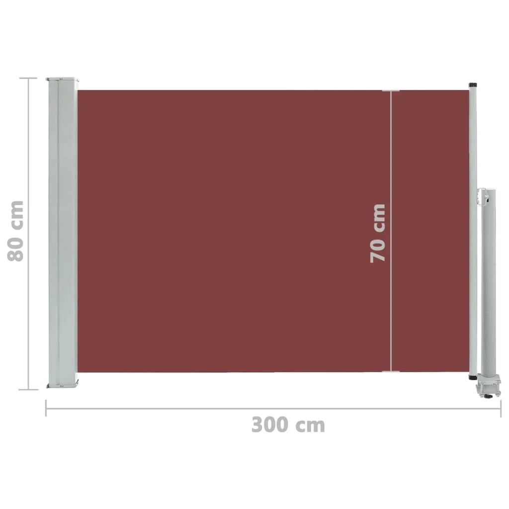Tenda da sole laterale retrattile/schermo protettivo per patio giardino terrazza balcone 80 x 300 cm marrone 02_0007397