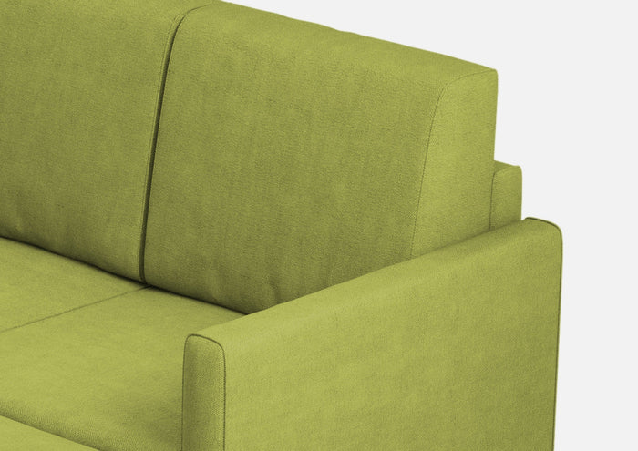 Divano 3 Posti con Pouf 198x155x85 cm Karay in Tessuto Verde