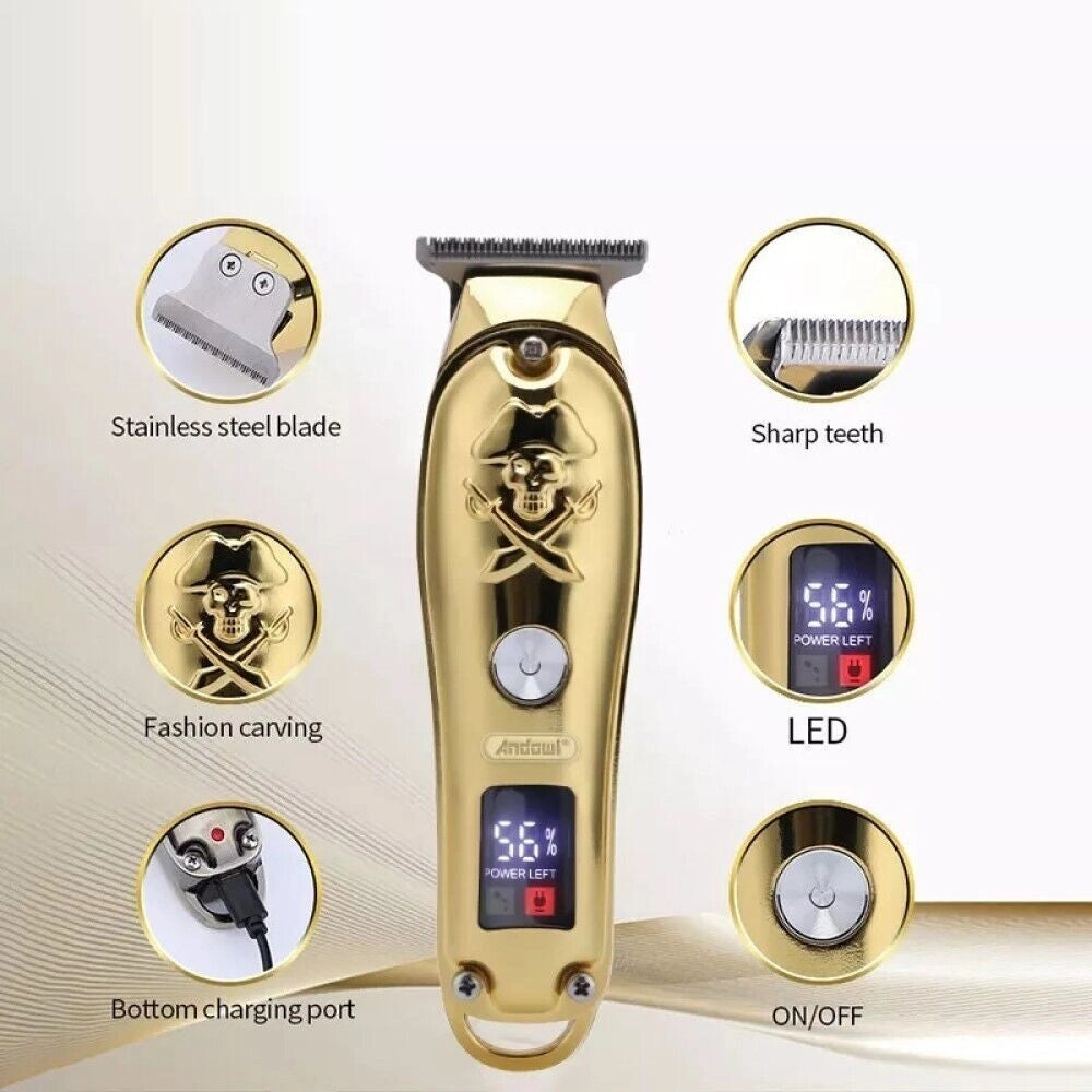 Trade Shop - Taglia Capelli Professionale Rasoio Elettrico Regola Barba 3 Pettini Usb Q-tf53 -