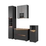 Vicco Set di mobili da bagno Antracite/Artisan 4 parti