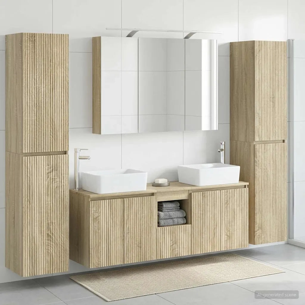 Set di mobili per il bagno 6 pcs Rovere Sonoma 3407225