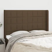 Testiera ad Orecchio MarroneScuro147x16x118/128cm inTessuto 3119581
