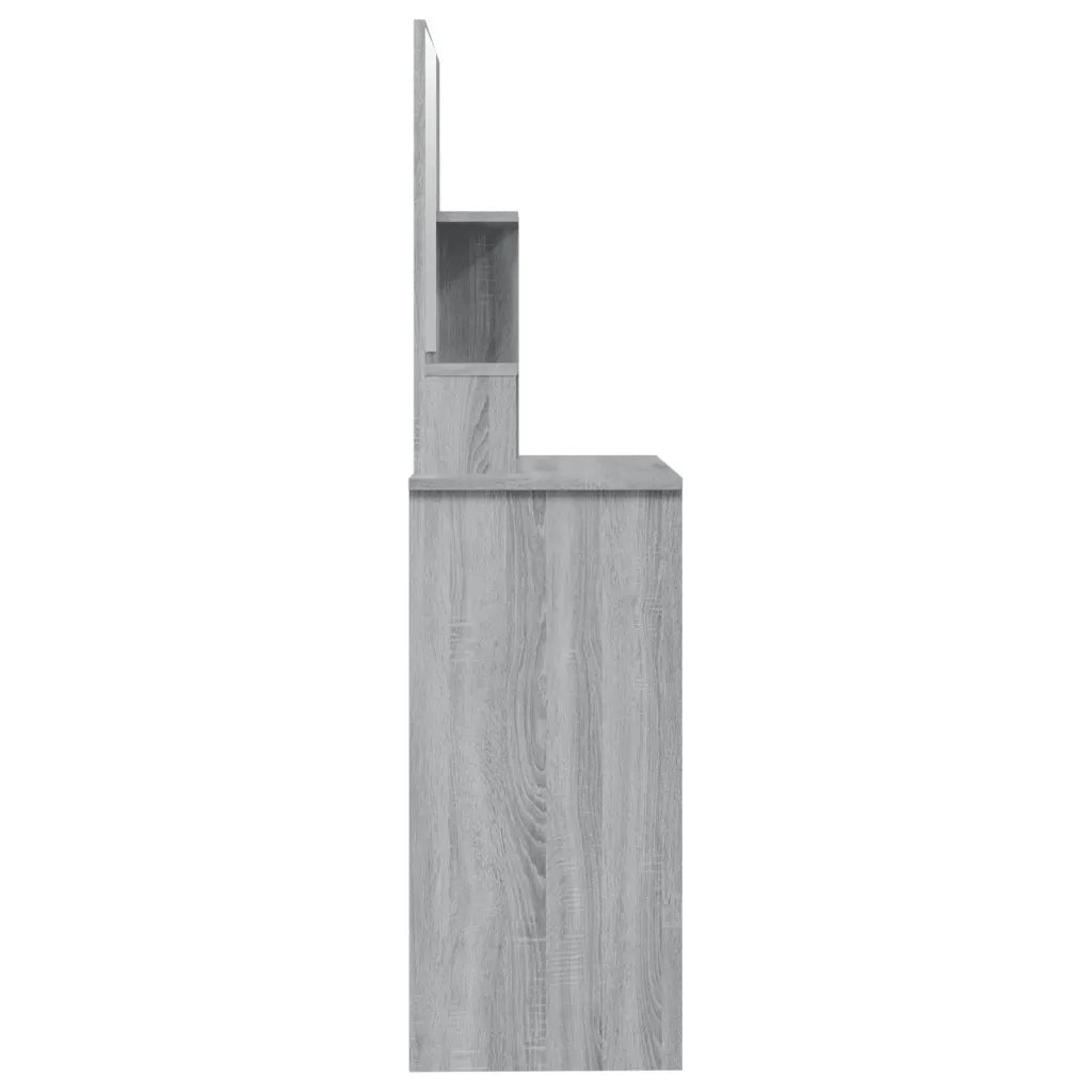 Toeletta con Specchio-Tavolo da Vanit¨¤ Grigio Sonoma 86,5x35x136 cm