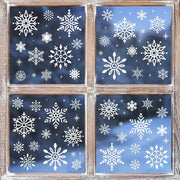 224 pezzi di adesivi per Natale, adesivi per finestre con neve bianca per feste a casa, vetrine e decorazioni