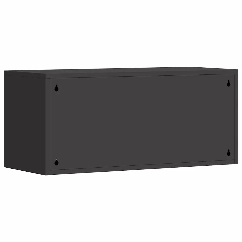 Armadio a muro per garage Nero 80 x 33 x 35 cm