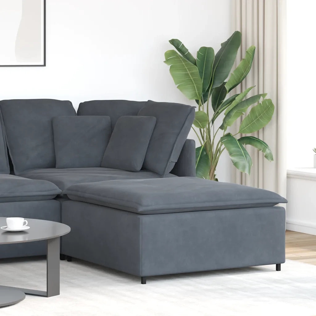 Divano da Giardino-Modulo Poggiapiedi Divano Modulare Grigio Scuro 100x100x48 cm 307035
