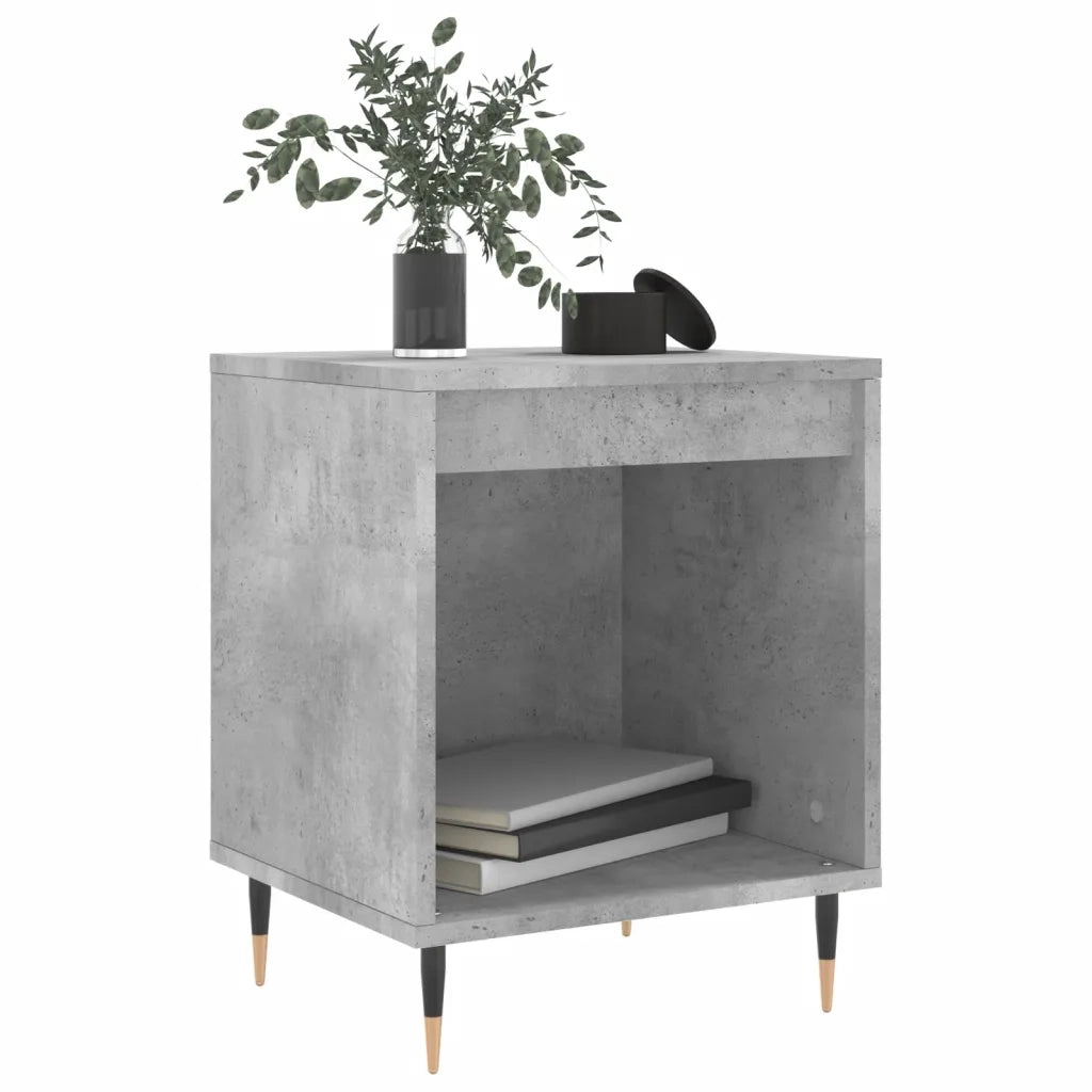 Comodino Grigio Cemento 40x35x50 cm in Legno Multistrato 830708