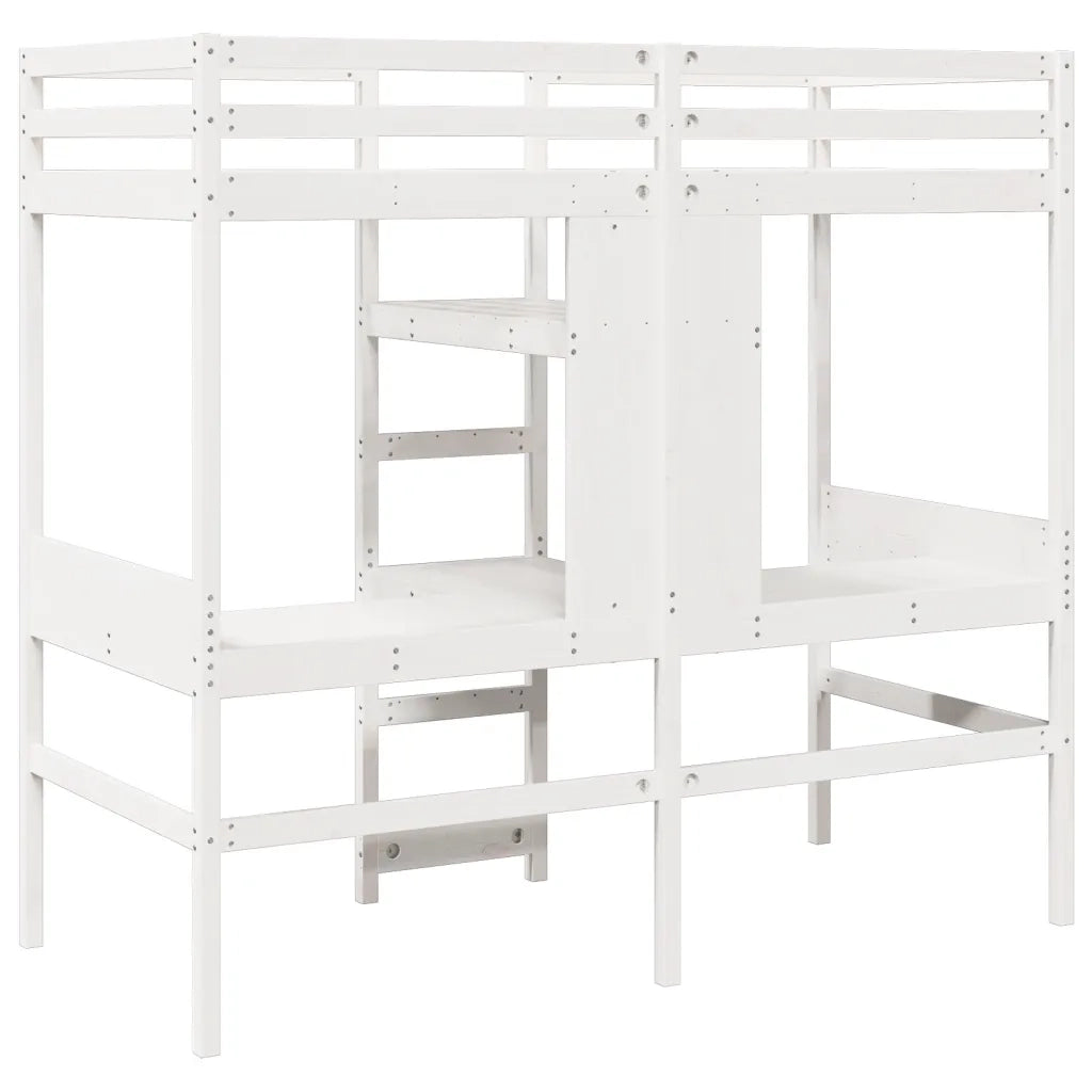 Giroletto Soppalco senza Materasso Bianco 90x190cm Legno Pino