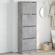 Scarpiera 4 Cassetti Ribaltabili Grigio Cemento 60x34x187,5 cm