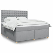 Giroletto a Molle con Materasso Grigio Chiaro180x200 cm Tessuto