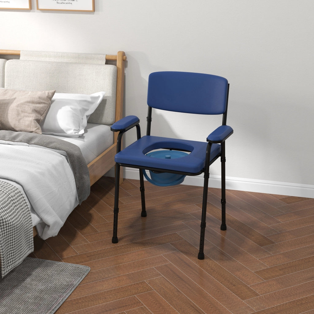 Sedia da bagno regolabile con secchio rimovibile ¨C zephmum ¨C blu