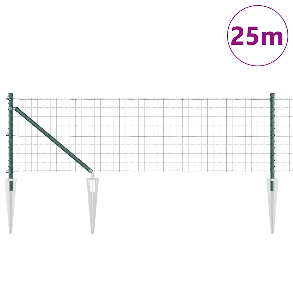 Recinzione con Posto Verde 0,4 x 25 m Acciaio e PVC