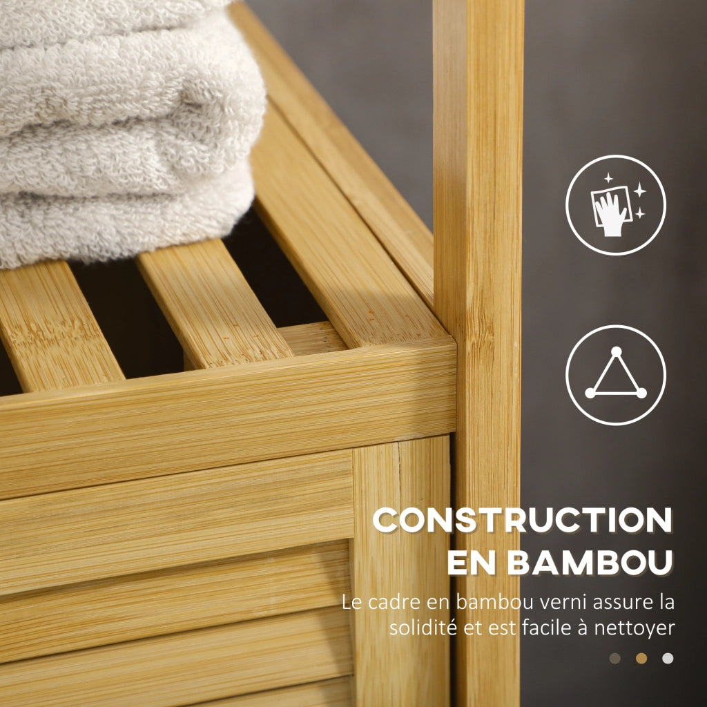 Mobile da bagno in bamb¨´ ¨C zephmum ¨C 33x36,5x67 cm naturale