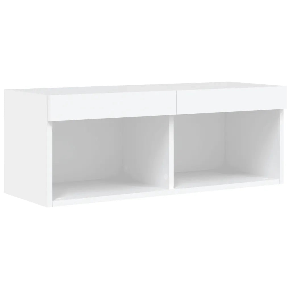 Set Mobili TV a Muro 8 pz con Luci LED Bianco